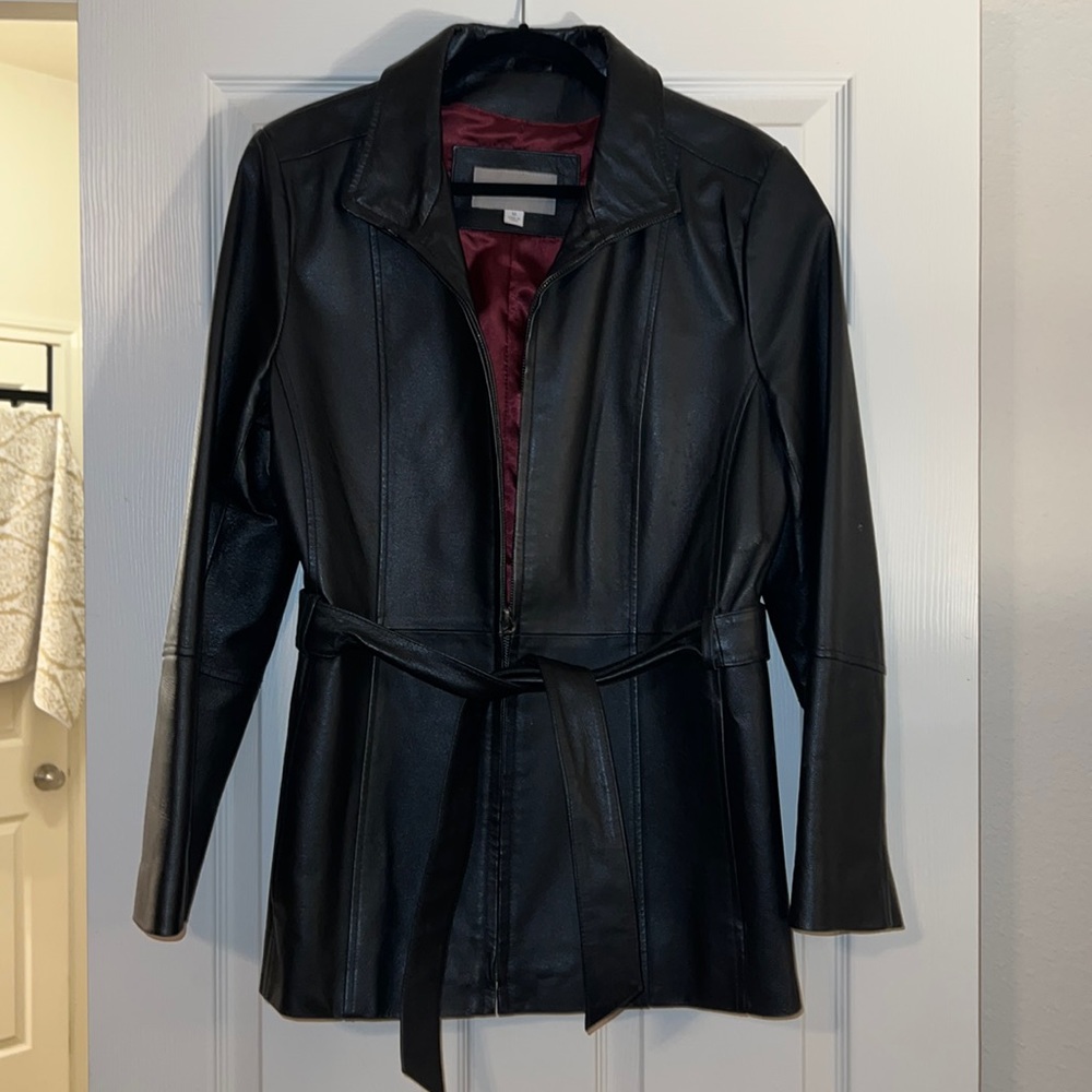 Premium leather tie jacket